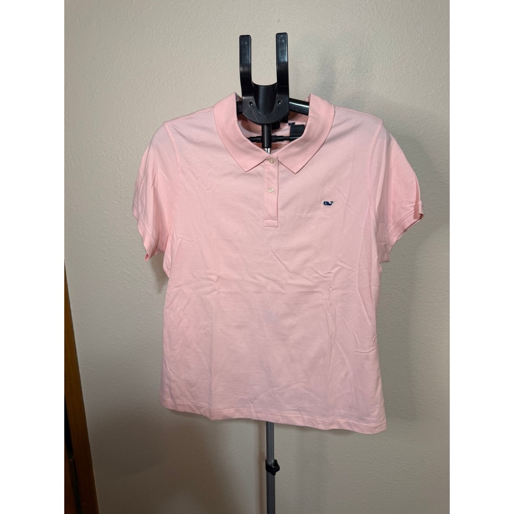 Vineyard Vines Susie Fit Pink Pique Polo Shirt Womens XL NWT Short Sleeve Whale